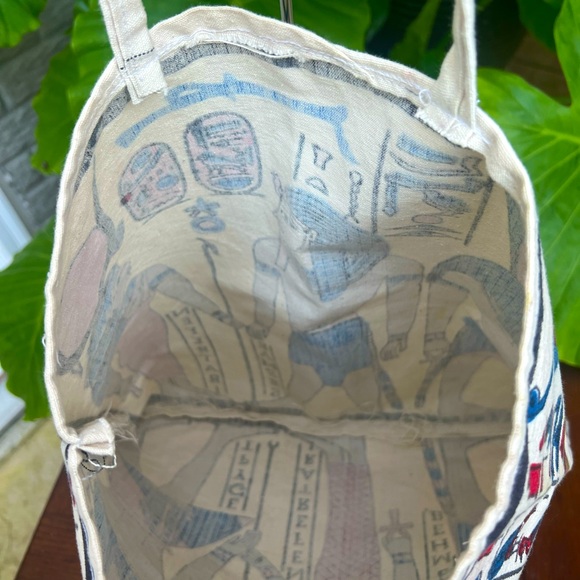 Egypt Tote Bag, EgyptianTextile Design Horemheb, Nefertari, Ramses and Horus - Picture 3 of 3